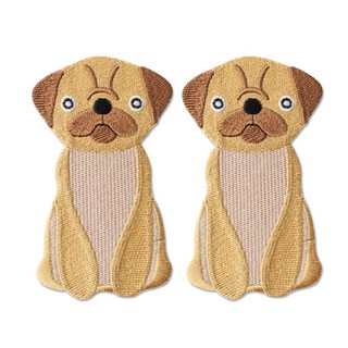 時尚風格刺繡布章, 巴哥犬, 2個