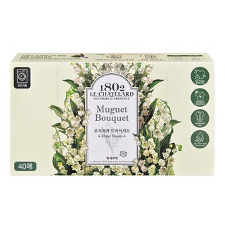 르샤트라1802 건조기용 시트 섬유유연제 뮤게부케 본품, 1개, 40매