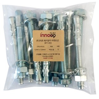 INO工具 混凝土膨脹螺絲 鍍鋅 12mm x 120mm 12入, 1個