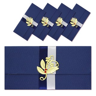 입체 금속 부속 S4 용돈봉투, 파랑, 5개