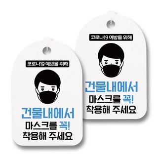 Mungki World 口罩手部消毒液公告牌, 032 在建築物內請務必配戴口罩, 2個