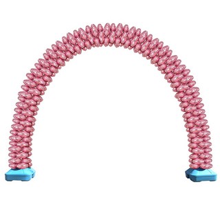 LivingDA 銀箔氣球拱門花環, 素色愛心粉紅色, 70個