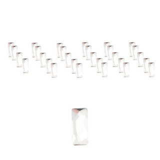 美甲靠材料 長方形美甲平底鑽, 1 水晶, 30個