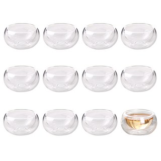 TEAUS 雙層玻璃茶杯 中號 45ml TN-50, 12個, 混合色