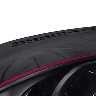 TOAD 頂級麂皮儀表板避光墊, 現代, Genesis GV80 2020 / H-154, 黑色+酒色邊框