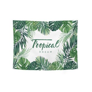 윰스 彩色插畫布質海報 熱帶葉子 100cmX75cm 1入