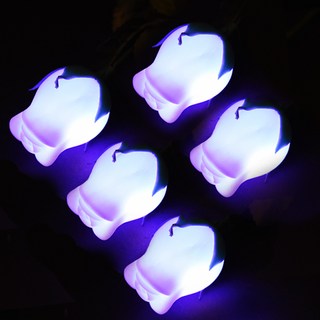 LED 單支玫瑰 小, 白色, 5個