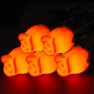 LED 單支玫瑰 小, 紅色, 5個