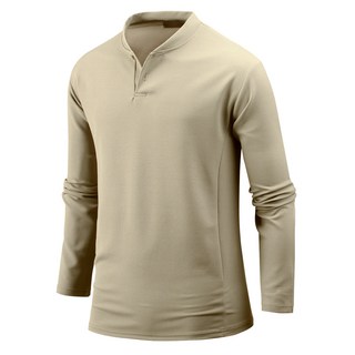 DAKUANG 男款側開衩亨利領長袖T恤 ts4247