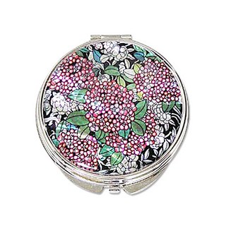 나전칠기 자개 원형 손거울, 수국화 컬러, 1개