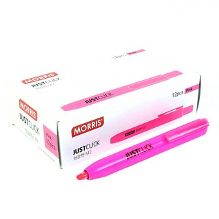 저스트클릭 형광펜 M2, 핑크, 12개