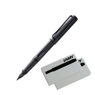 德國 LAMY Safari 超值組合 鋼筆 + 2入墨水管, 霧面黑, F
