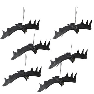 PARTYSHOW 萬聖節裝飾蝙蝠模型 小型 6入, 單一顏色