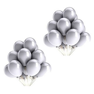 블럭마트 돌잔치 파티 장식풍선, 실버, 2세트