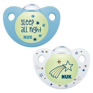 NUK Night&Day安撫奶嘴2入組, 第1階段(0~6個月), 藍色, 1組