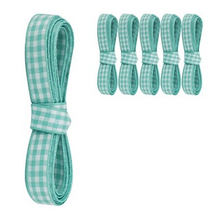 티나피크닉 체크 리본끈 폭1cm 6p, 민트, 200cm