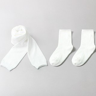 兒童無腳褲襪捲邊襪組