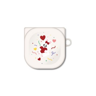 프루그나 디자인 파티래빗러브 갤럭시 버즈 프로 라이브 / 버즈2 케이스 + 카라비너, 빨간리본폭죽, 1개