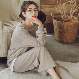 GLAM GONGGAM 女性Claire層次感兩件式長袖睡衣上下套裝