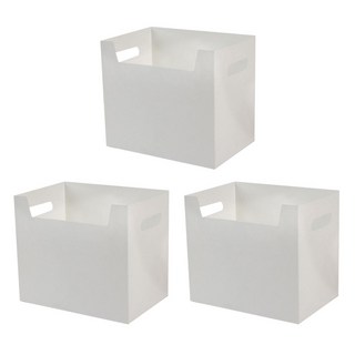윰스 데스크탑 사각 수납함, 화이트, 3개