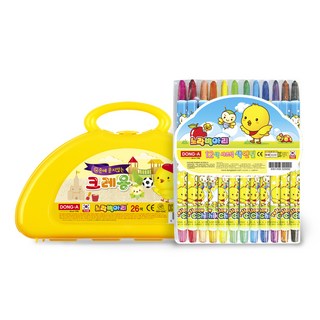 DONG-A 黃色小雞蠟筆 26色 + 彩色鉛筆 12色 組合, 1套