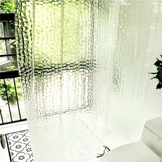 3D 입체 EVA 방수 샤워커튼 180 x 200 cm BR-C661 + 커튼링 12p, 1세트, 투명계열