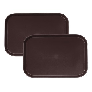 Living Mate防滑長方形托盤托盤, 棕色, 2個