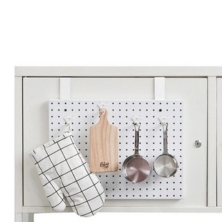 洞洞板專用門板掛鉤, 白色的, 2個