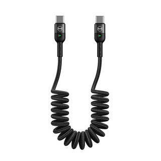 Mcdodo 麥多多 捲線式Type-C to Type-C PD高速充電線, 黑色, 1個, 1.8m