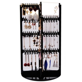 Full-Covered 旋轉十字圓形化妝品收納架 黑色, 1個, 旋轉十字圓形-黑色