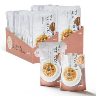 원더푸드 반려동물 죽 파우치, 혼합맛(낙지/쇠고기), 120g, 24개