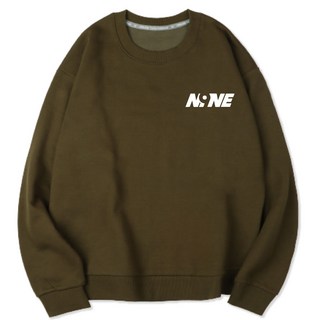 VENHIT 中性款NINE字母寬鬆大尺碼棉質雙面布大學T