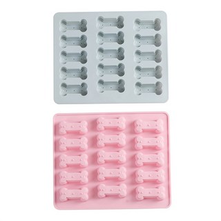 뼈다귀 15구 실리콘몰드 얼음틀 2종 세트 대, 블루 + 핑크, 1세트