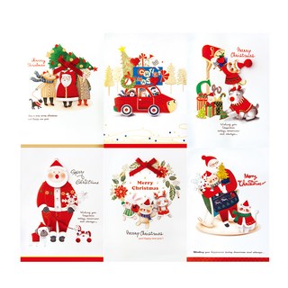 From&To 聖誕節卡片 6款組 S1031, 混色, 2套