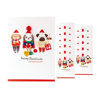 From&To 聖誕卡片 + 信封套組 S1032q3, 混合顏色, 12套