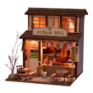 KkomiDEAL DIY 袖珍屋 東方風格 15 燒烤店 + 製作工具, 混合色, 1個