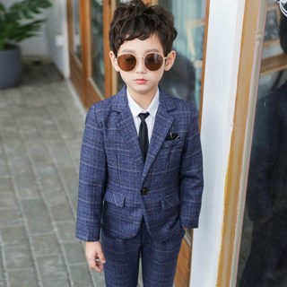 MISOPAPA 男童倫敦格紋西裝套裝