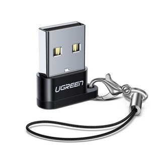 UGREEN 綠聯 超級便攜 USB-A to C型轉接頭 + 掛繩, 單一商品