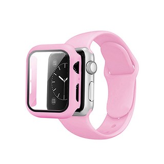우수스 애플워치 실리콘 밴드 + 케이스 세트 40mm S/M, 핫핑크, 1세트