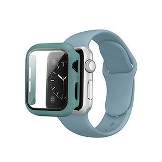 우수스 애플워치 실리콘 밴드 + 케이스 세트 40mm S/M, 매트그린, 1세트