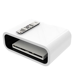 저스트월 하이그로시 라운드 벽걸이TV 장식장 28, 화이트 앤 블랙