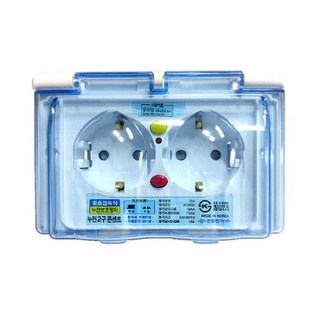 JINHEUNG 防雨型漏電2孔插座 橫式, 1個