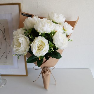 仿真牡丹絲花, 白色
