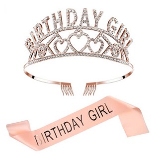 마켓감성 생일파티 티아라 왕관 + 띠 세트, 타입7, 1세트