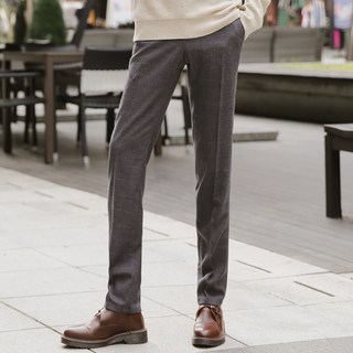 Townclo 男款羊毛雅痞格紋冬季保暖休閒褲