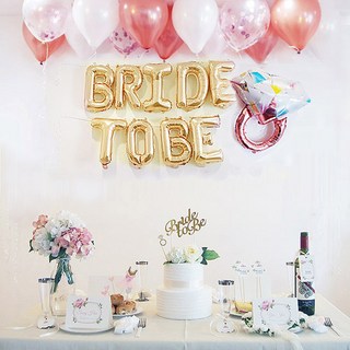 OLIVEPARTY Bride to be 頂級芍藥花手環 4件組, 金色, 1套