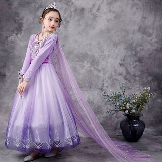 Nrkiz 女童冰公主紫鑽鈴鐺裙+皇冠+桿套