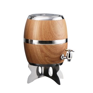 MEO 不鏽鋼葡萄酒啤酒桶 4L, 1個, 原木