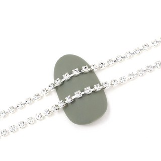 Jello Jello 高級美甲鏈條爪鏈組 30cm, 水晶銀, 2個