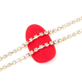 Jello Jello 高級美甲鏈條爪鏈組 30cm, 水晶金, 2個